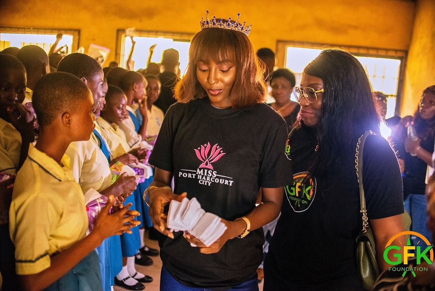 Hygiene items being distributed to students