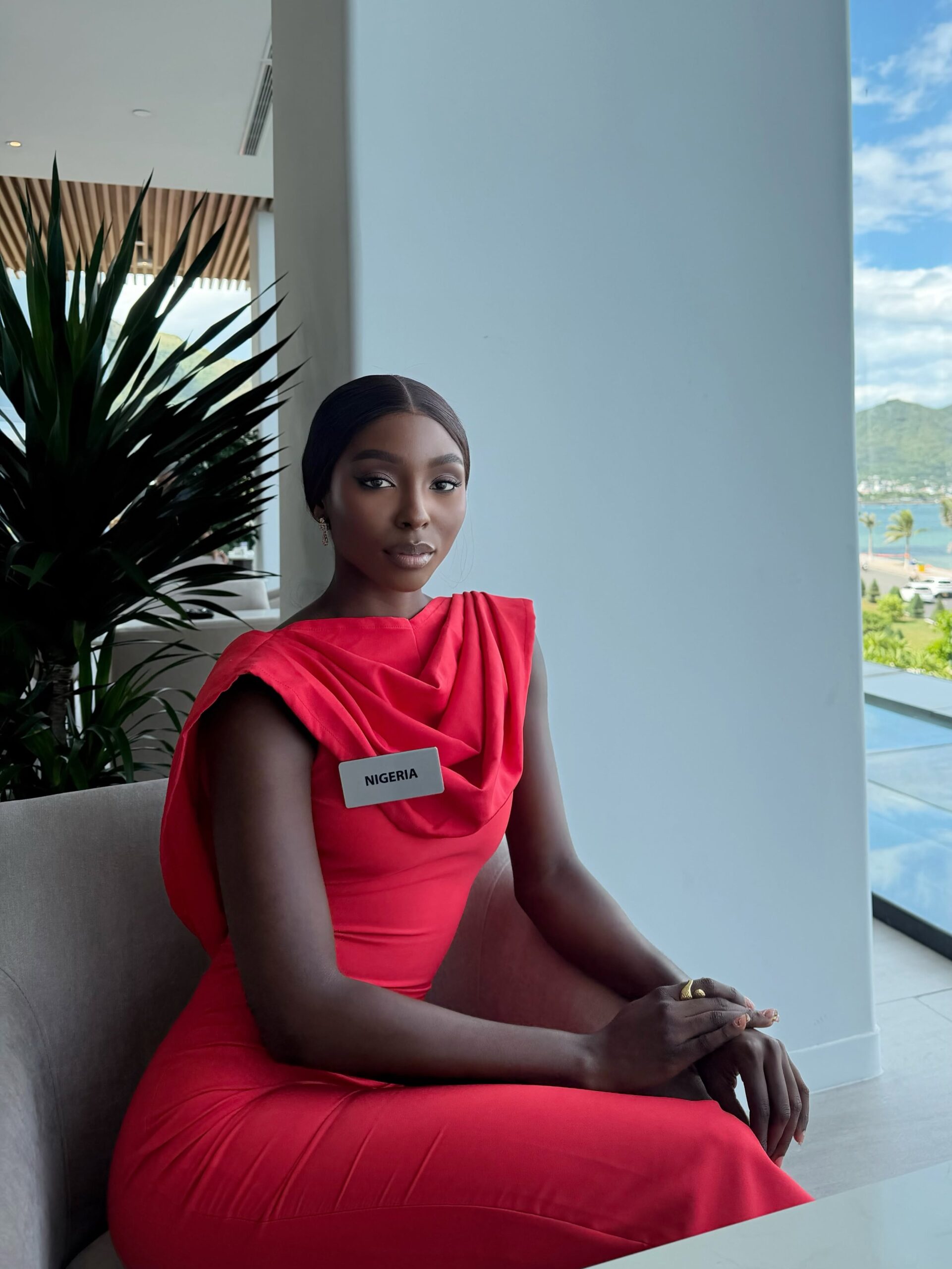 Queen Soye at the Miss World venue in Nha Trang