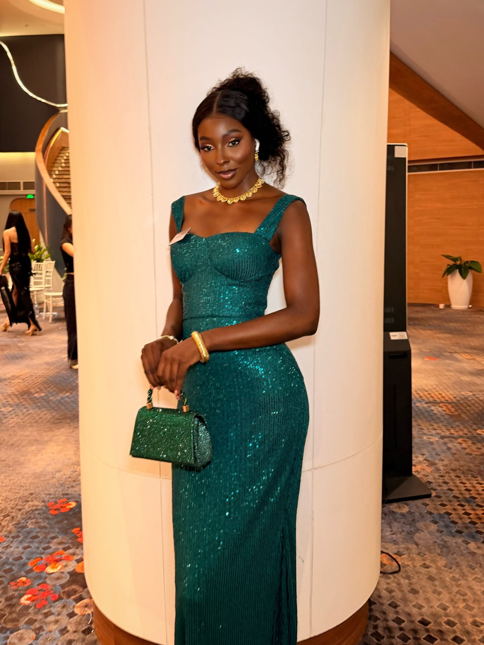 Queen Soye in green, "Green With Purpose" outfit