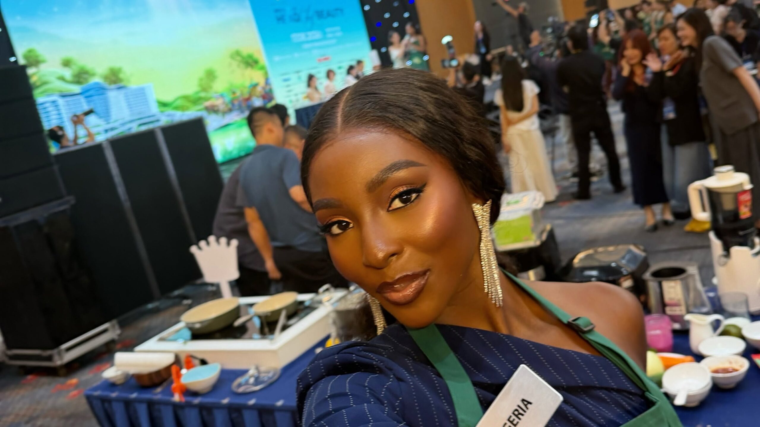 Behind-the-scenes moment from the cooking challenge
