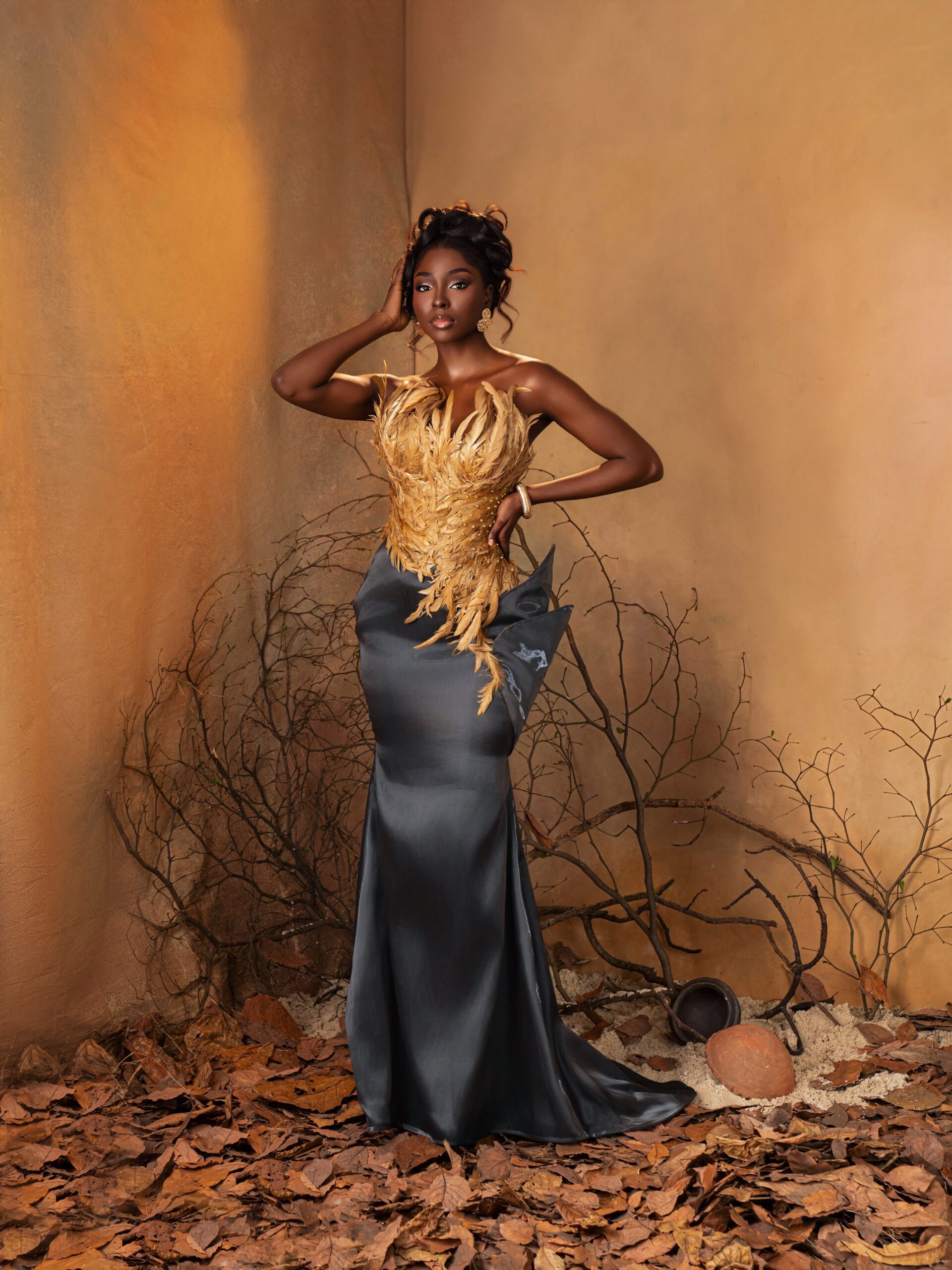 Queen Soye in her performance dress by Michelle Geena