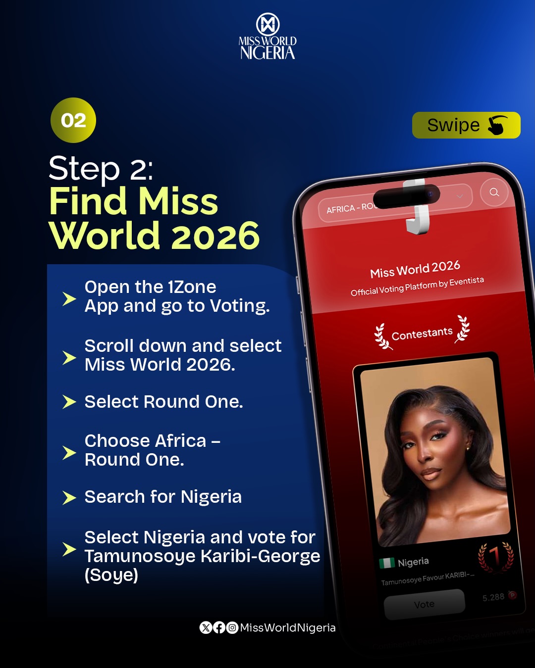 Screenshot or graphic showing the 1Zone App voting process