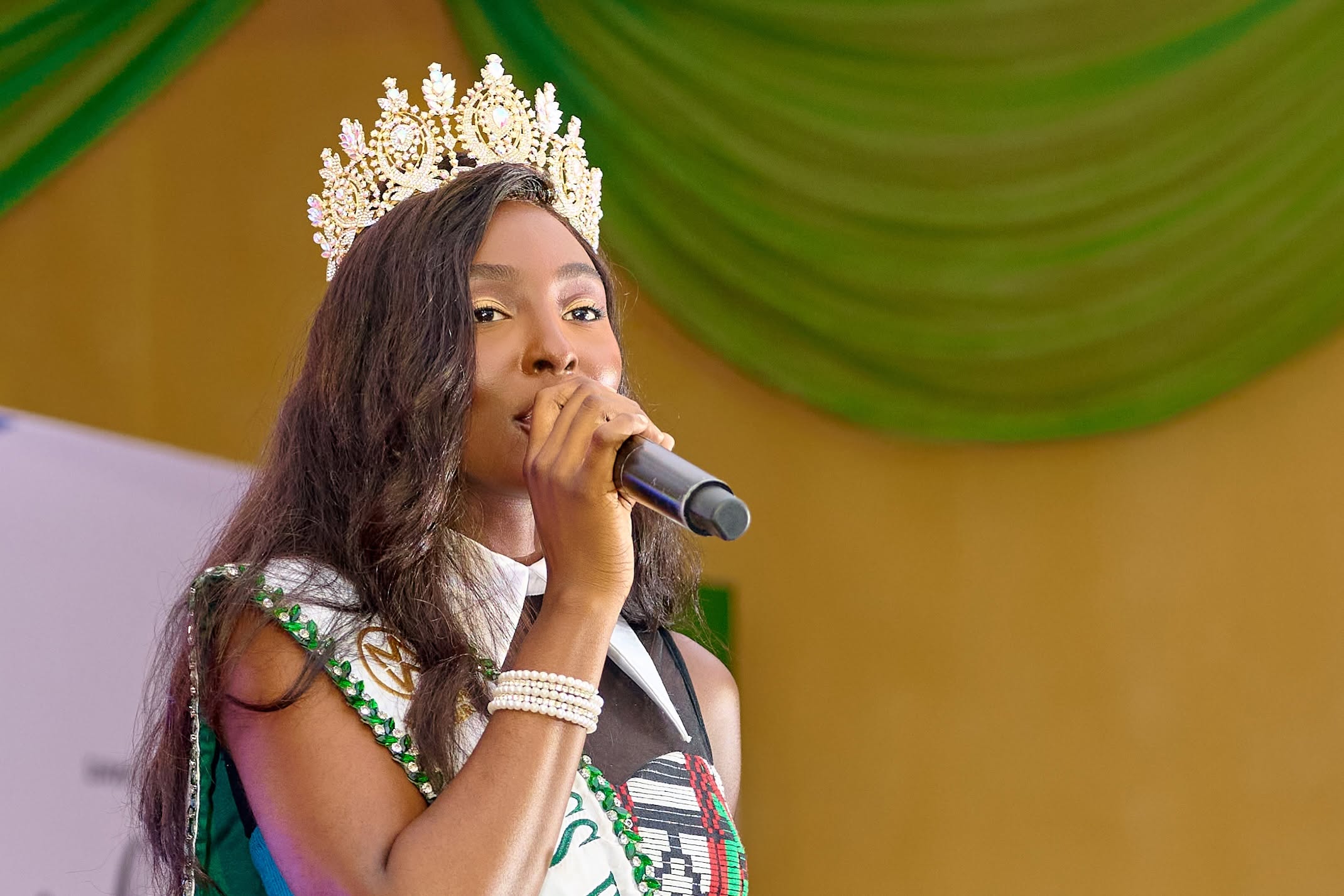 Queen Soye in cultural attire at the IYC inauguration