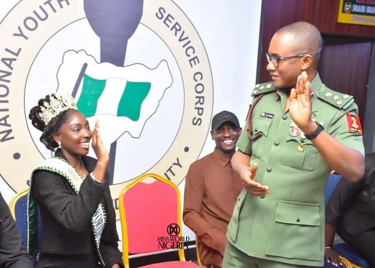 Queen Soye speaking with NYSC leadership and directors