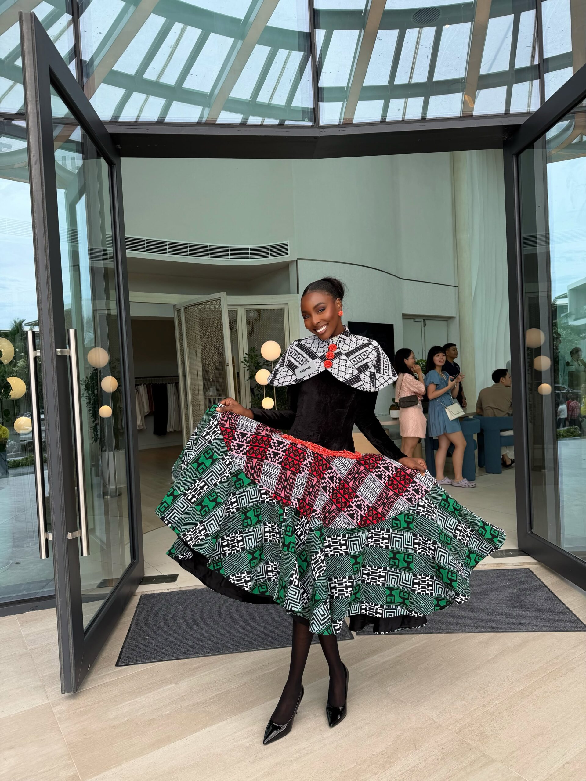 Queen Soye in her Pepple Robert morning look